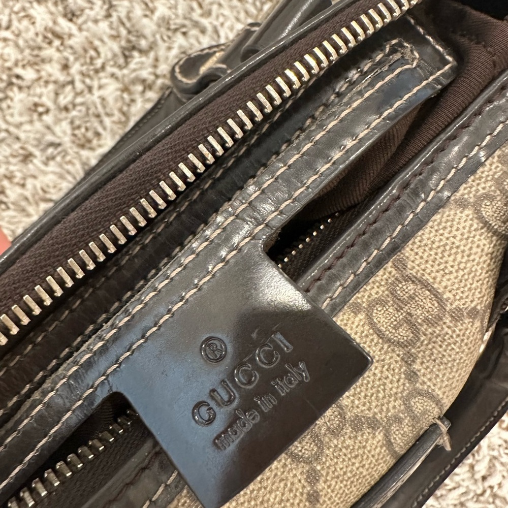Gucci Beige and Black GG Coated Canvas Small Joy Boston Bag - Picture 10 of 10